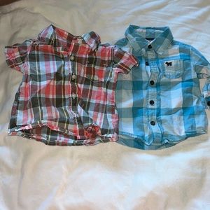 Bundle of 2 Carter’s 3 Month Plaid Shirts with Collars